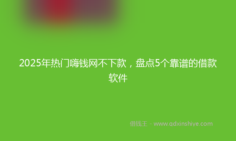 2025年热门嗨钱网不下款，盘点5个靠谱的借款软件