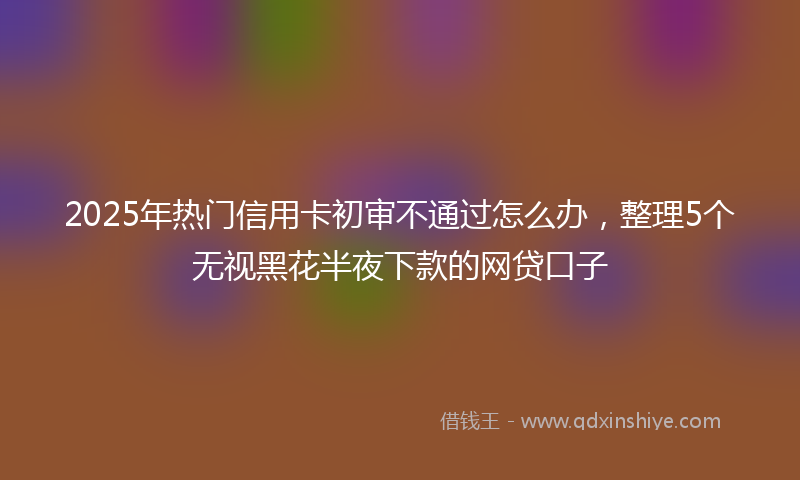 2025年热门信用卡初审不通过怎么办，整理5个无视黑花半夜下款的网贷口子