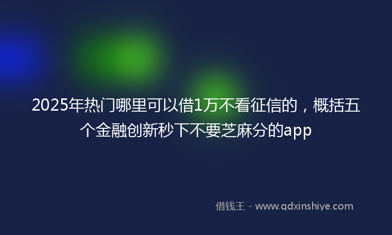 2025年热门哪里可以借1万不看征信的，概括五个金融创新秒下不要芝麻分的app