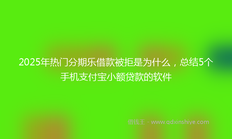 2025年热门分期乐借款被拒是为什么，总结5个手机支付宝小额贷款的软件