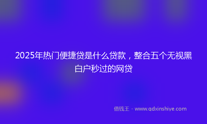 2025年热门便捷贷是什么贷款，整合五个无视黑白户秒过的网贷