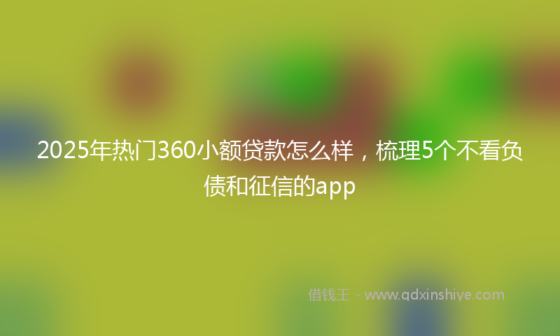 2025年热门360小额贷款怎么样，梳理5个不看负债和征信的app