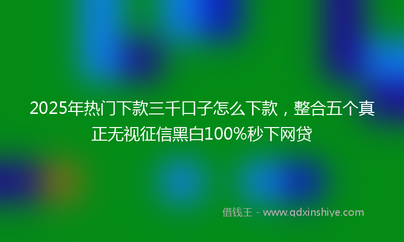 2025年热门下款三千口子怎么下款，整合五个真正无视征信黑白100%秒下网贷
