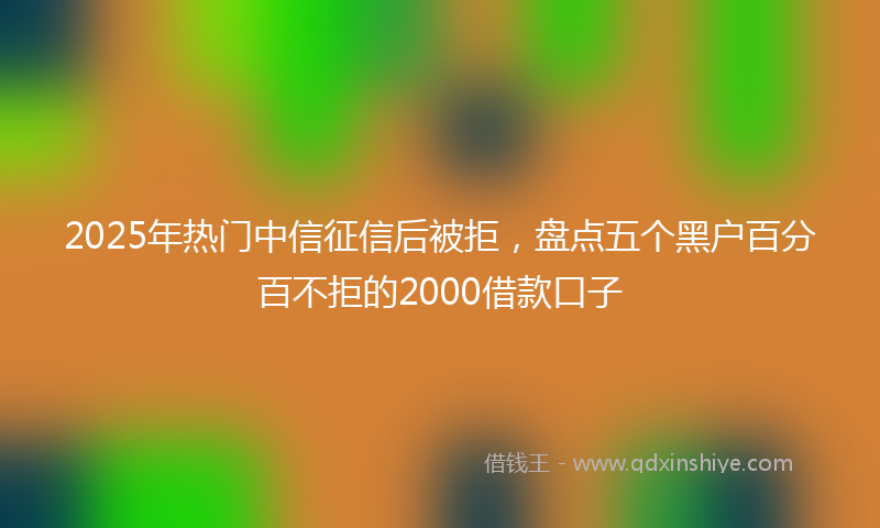 2025年热门中信征信后被拒，盘点五个黑户百分百不拒的2000借款口子