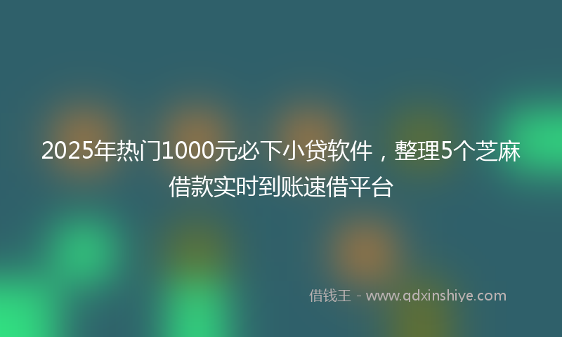 2025年热门1000元必下小贷软件，整理5个芝麻借款实时到账速借平台