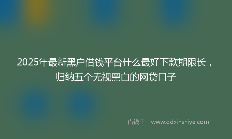 2025年最新黑户借钱平台什么最好下款期限长，归纳五个无视黑白的网贷口子