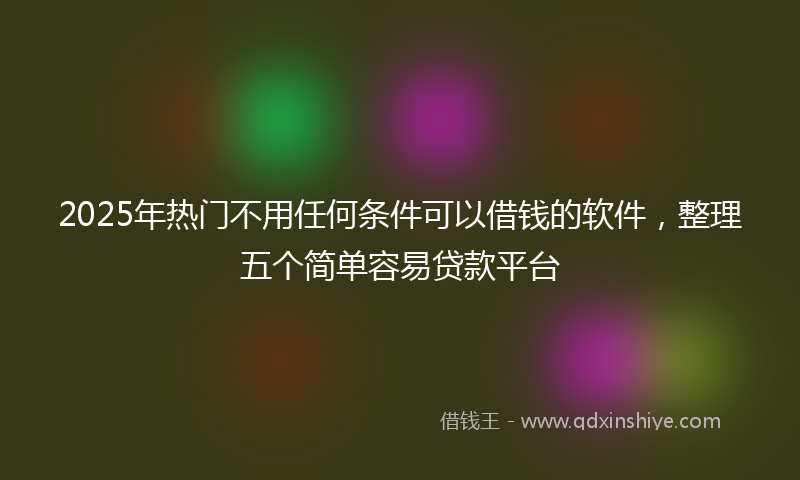 2025年热门不用任何条件可以借钱的软件，整理五个简单容易贷款平台