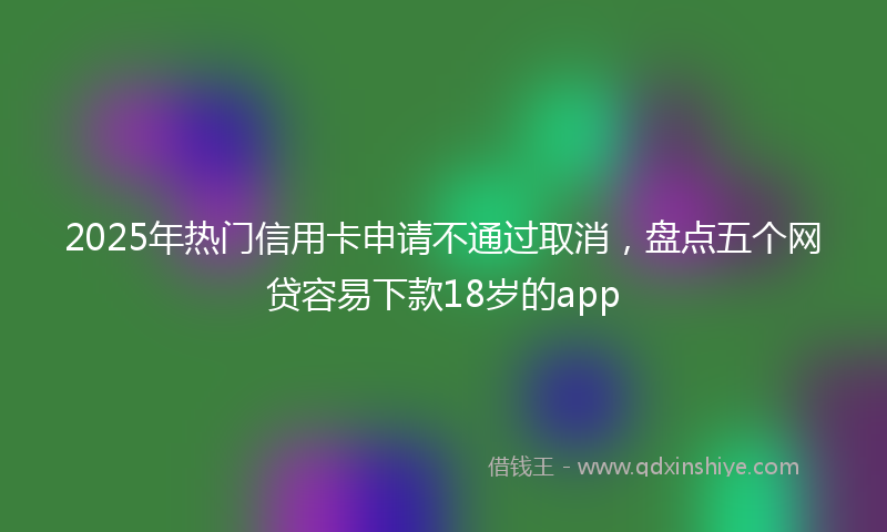 2025年热门信用卡申请不通过取消，盘点五个网贷容易下款18岁的app