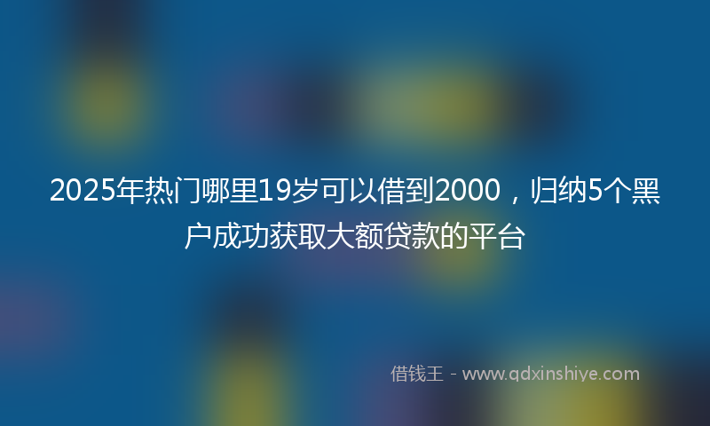 2025年热门哪里19岁可以借到2000，归纳5个黑户成功获取大额贷款的平台
