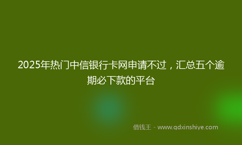 2025年热门中信银行卡网申请不过，汇总五个逾期必下款的平台