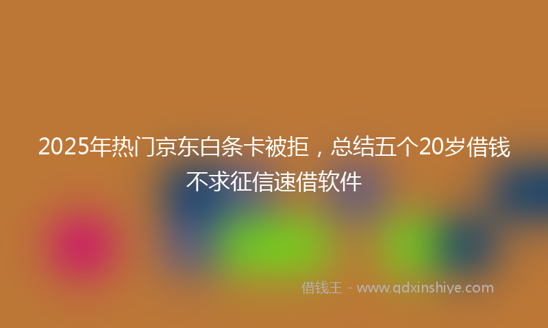 2025年热门京东白条卡被拒，总结五个20岁借钱不求征信速借软件