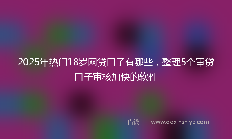 2025年热门18岁网贷口子有哪些，整理5个审贷口子审核加快的软件