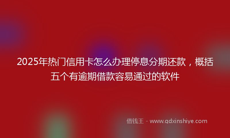 2025年热门信用卡怎么办理停息分期还款，概括五个有逾期借款容易通过的软件