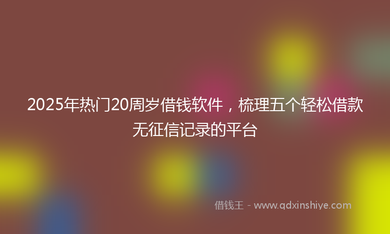 2025年热门20周岁借钱软件，梳理五个轻松借款无征信记录的平台
