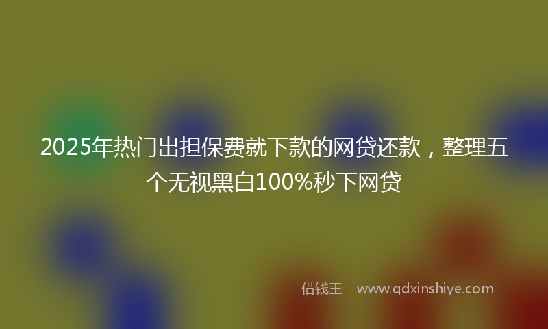 2025年热门出担保费就下款的网贷还款，整理五个无视黑白100%秒下网贷
