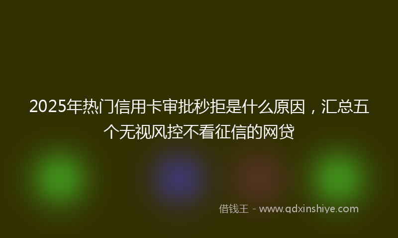 2025年热门信用卡审批秒拒是什么原因，汇总五个无视风控不看征信的网贷