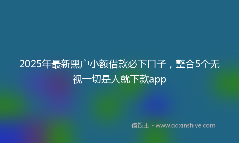 2025年最新黑户小额借款必下口子，整合5个无视一切是人就下款app