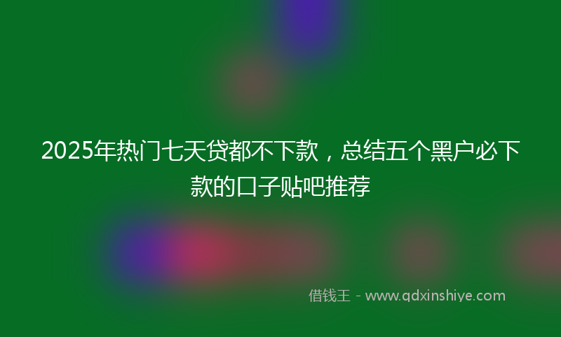 2025年热门七天贷都不下款，总结五个黑户必下款的口子贴吧推荐