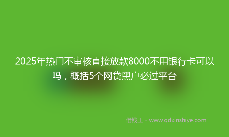 2025年热门不审核直接放款8000不用银行卡可以吗，概括5个网贷黑户必过平台