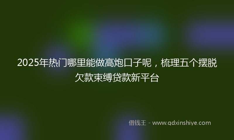 2025年热门哪里能做高炮口子呢，梳理五个摆脱欠款束缚贷款新平台