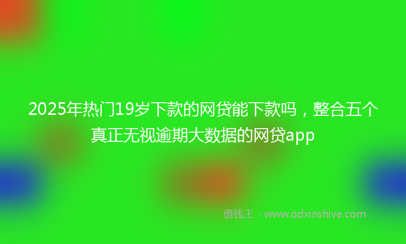 2025年热门19岁下款的网贷能下款吗，整合五个真正无视逾期大数据的网贷app