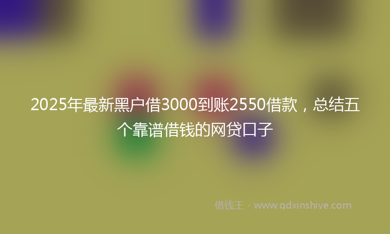 2025年最新黑户借3000到账2550借款，总结五个靠谱借钱的网贷口子