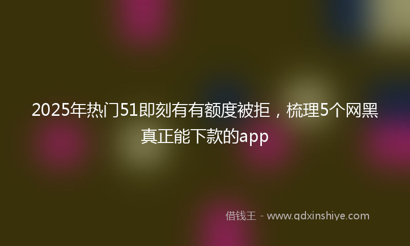 2025年热门51即刻有有额度被拒，梳理5个网黑真正能下款的app