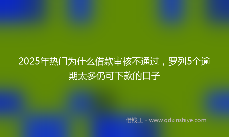 2025年热门为什么借款审核不通过，罗列5个逾期太多仍可下款的口子