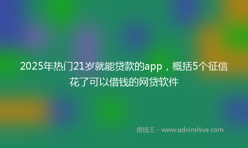 2025年热门21岁就能贷款的app，概括5个征信花了可以借钱的网贷软件