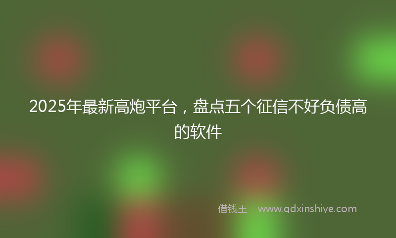 2025年最新高炮平台，盘点五个征信不好负债高的软件