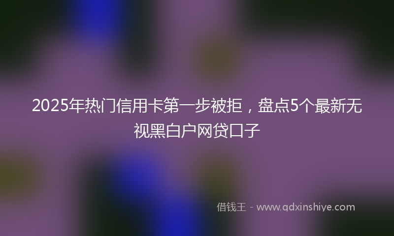 2025年热门信用卡第一步被拒，盘点5个最新无视黑白户网贷口子