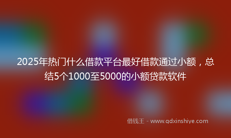 2025年热门什么借款平台最好借款通过小额，总结5个1000至5000的小额贷款软件