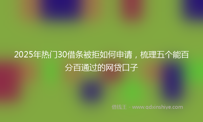 2025年热门30借条被拒如何申请，梳理五个能百分百通过的网贷口子