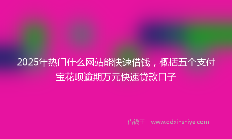 2025年热门什么网站能快速借钱，概括五个支付宝花呗逾期万元快速贷款口子