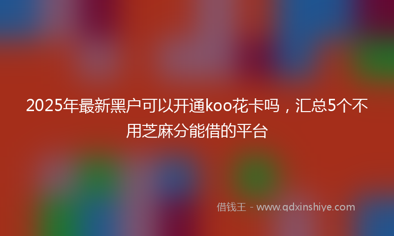 2025年最新黑户可以开通koo花卡吗，汇总5个不用芝麻分能借的平台