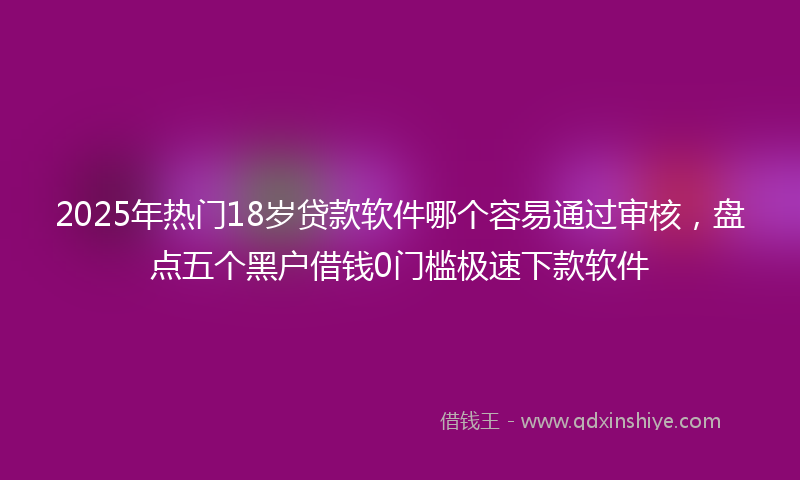 2025年热门18岁贷款软件哪个容易通过审核，盘点五个黑户借钱0门槛极速下款软件