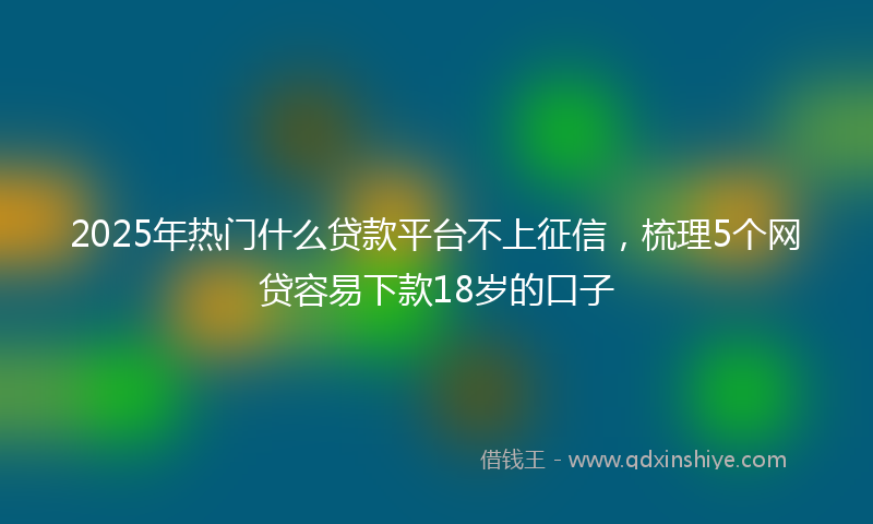 2025年热门什么贷款平台不上征信，梳理5个网贷容易下款18岁的口子