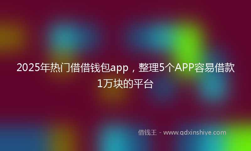2025年热门借借钱包app，整理5个APP容易借款1万块的平台