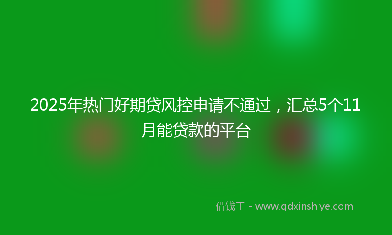 2025年热门好期贷风控申请不通过，汇总5个11月能贷款的平台