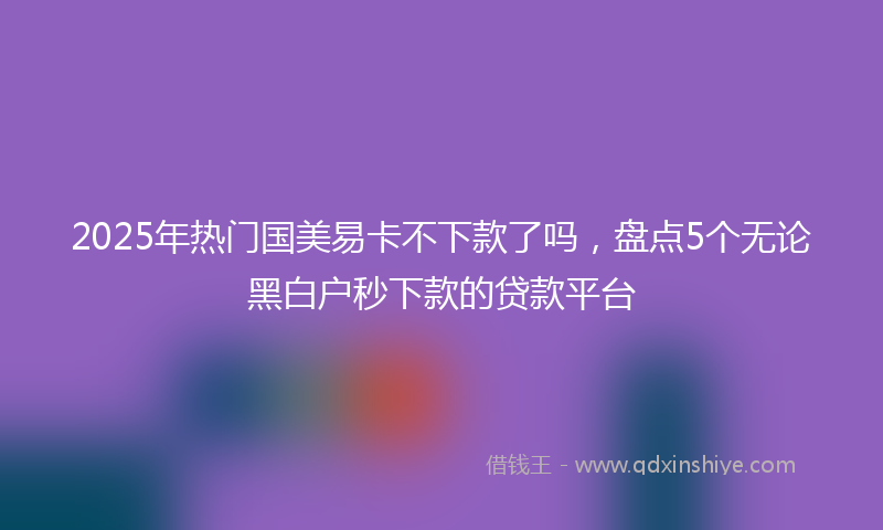 2025年热门国美易卡不下款了吗，盘点5个无论黑白户秒下款的贷款平台