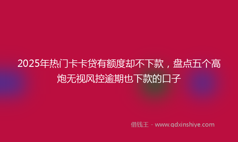 2025年热门卡卡贷有额度却不下款，盘点五个高炮无视风控逾期也下款的口子