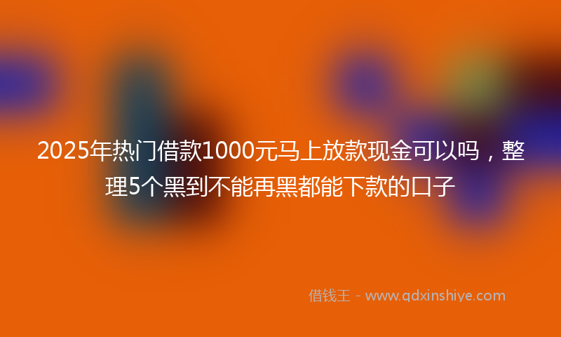 2025年热门借款1000元马上放款现金可以吗，整理5个黑到不能再黑都能下款的口子