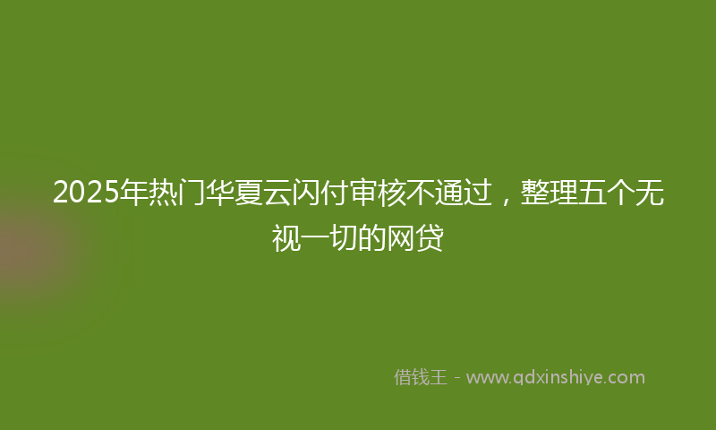 2025年热门华夏云闪付审核不通过，整理五个无视一切的网贷
