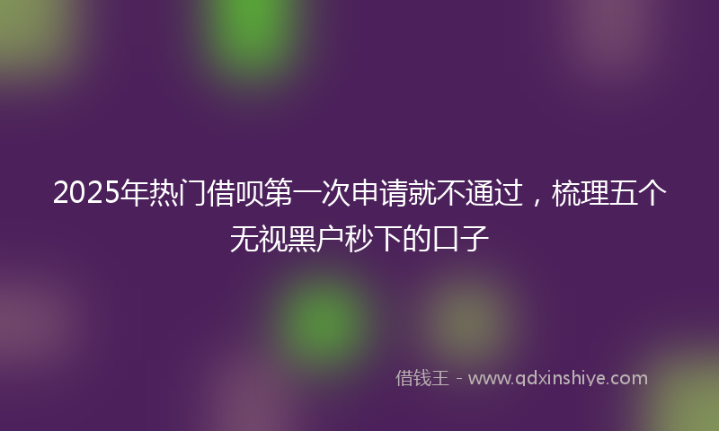 2025年热门借呗第一次申请就不通过，梳理五个无视黑户秒下的口子