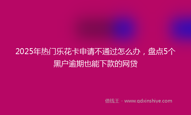 2025年热门乐花卡申请不通过怎么办，盘点5个黑户逾期也能下款的网贷