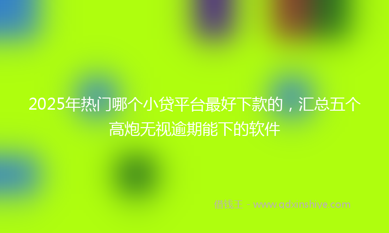 2025年热门哪个小贷平台最好下款的，汇总五个高炮无视逾期能下的软件