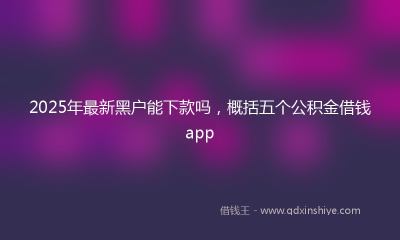 2025年最新黑户能下款吗，概括五个公积金借钱app