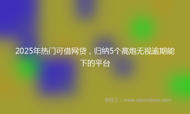 2025年热门可借网贷，归纳5个高炮无视逾期能下的平台