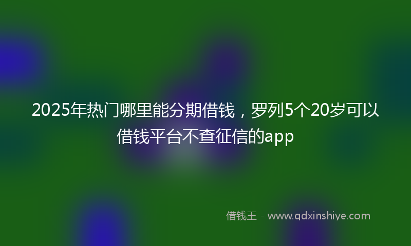 2025年热门哪里能分期借钱，罗列5个20岁可以借钱平台不查征信的app