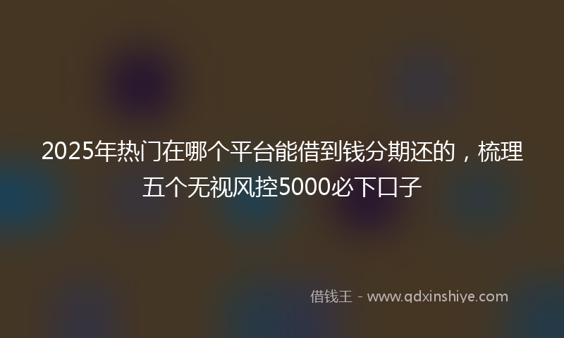 2025年热门在哪个平台能借到钱分期还的，梳理五个无视风控5000必下口子
